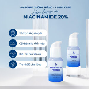 Tinh chất Niacinamide 20% K Lady Care – chai 30ml Mẫu Mới, thu nhỏ lỗ chân lông, tăng cường bảo vệ da